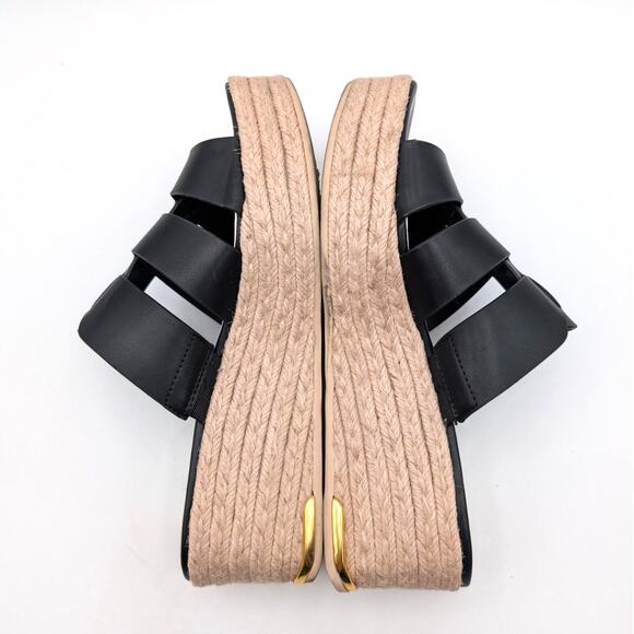 Franco Sarto Tevin Espadrille Platform Sandals Women's Black Size US8M EU38.5 - Picture 5 of 10